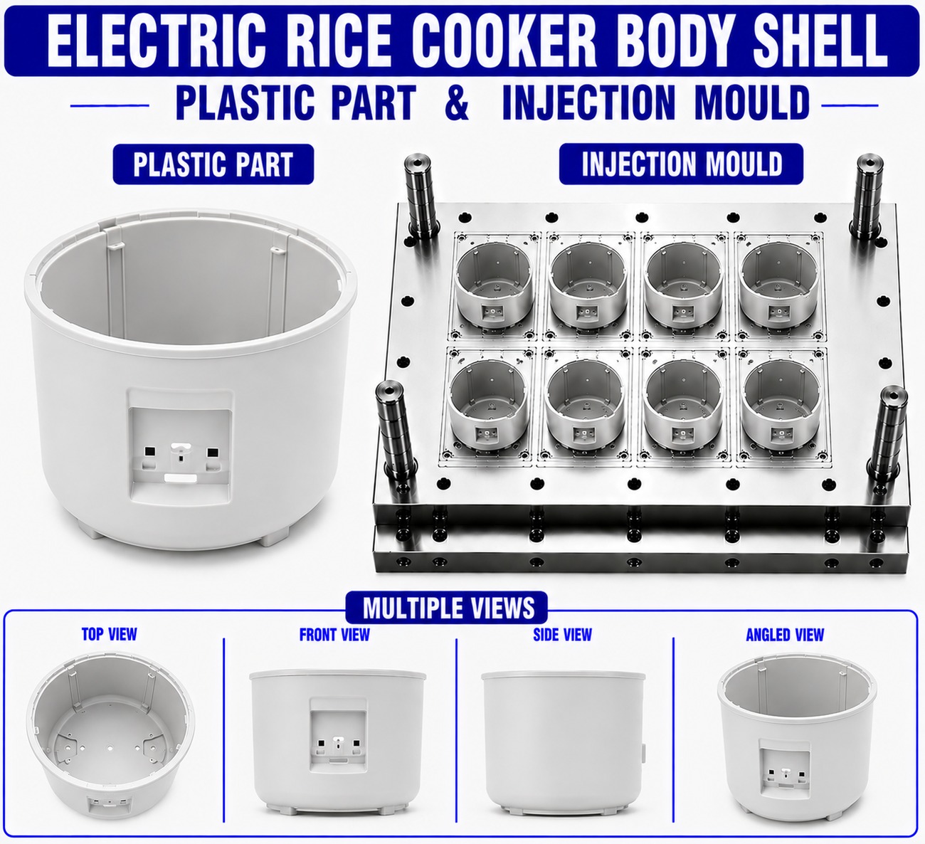 Electric Rice Cooker Plastic Body Shell Mould and Moulding Service